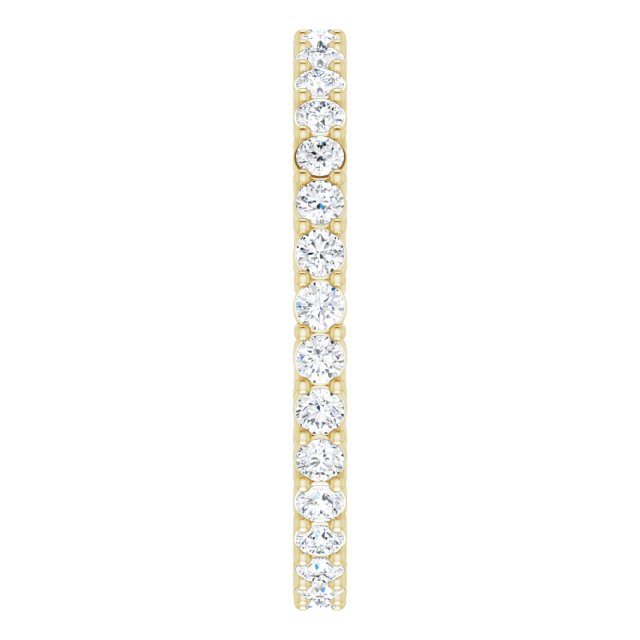 14K Gold Round Lab-Grown Diamond Shared-Prong Eternity Band – 1.7 mm Stones (1/2–5/8 CTW) - Yellow Gold - view 4