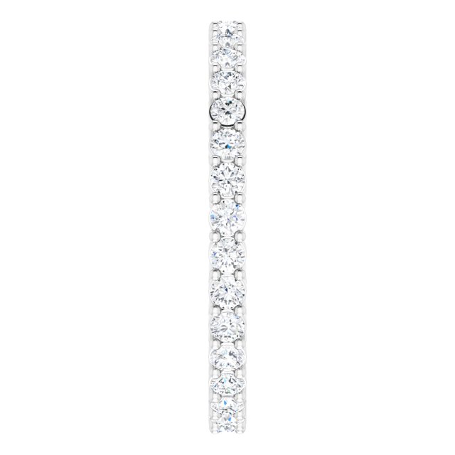 14K Gold Round Lab-Grown Diamond Shared-Prong Eternity Band – 1.7 mm Stones (1/2–5/8 CTW) - White Gold - view 4