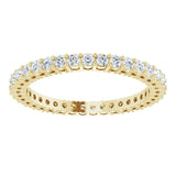 14K Gold Round Lab-Grown Diamond Shared-Prong Eternity Band – 1.7 mm Stones (1/2–5/8 CTW) - Yellow Gold - view 3