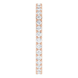 14K Gold Round Lab-Grown Diamond Shared-Prong Eternity Band – 1.7 mm Stones (1/2–5/8 CTW) - Rose Gold - view 4