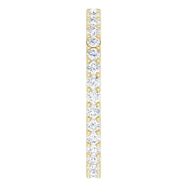 14K Gold Round Lab-Grown Diamond Shared-Prong Eternity Band – 1.7 mm Stones (1/2–5/8 CTW) - Yellow Gold - view 4