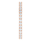 14K Gold Round Lab-Grown Diamond Shared-Prong Eternity Band – 1.7 mm Stones (1/2–5/8 CTW) - Rose Gold - view 4