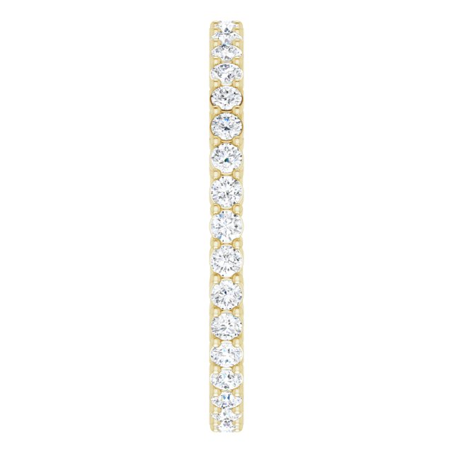 14K Gold Round Lab-Grown Diamond Shared-Prong Eternity Band – 1.7 mm Stones (1/2–5/8 CTW) - Yellow Gold - view 4