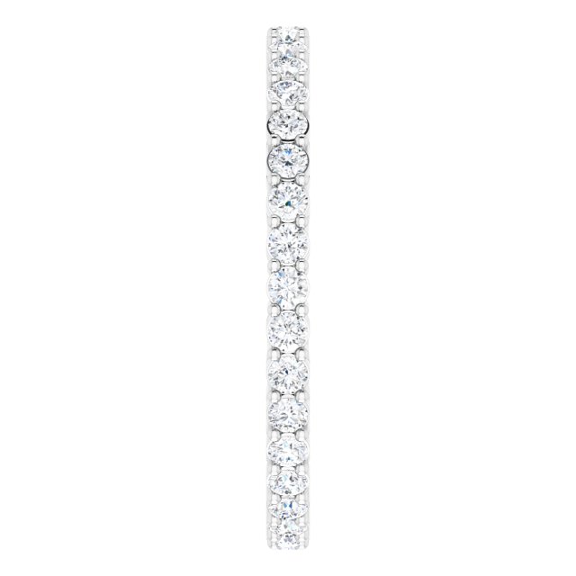 Platinum Round Natural Diamond Shared-Prong Eternity Band – 1.7 mm Stones (1/2–3/4 CTW) - view 4