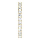 14K Gold Round Natural Diamond Shared-Prong Eternity Band – 2 mm Stones (3/4–1 CTW) - Yellow Gold - view 4