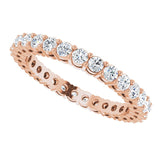 14K Gold Round Lab-Grown Diamond Shared-Prong Eternity Band – 2 mm Stones (7/8–1 CTW) - Rose Gold - view 5