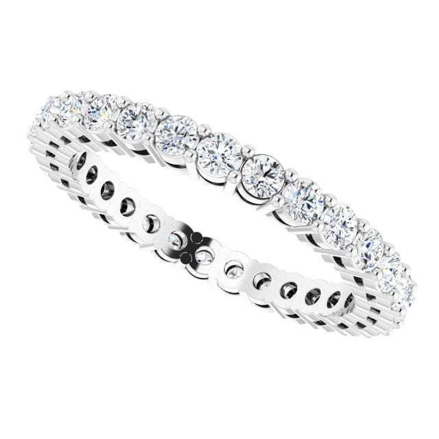 Platinum Round Lab-Grown Diamond Shared-Prong Eternity Band – 2 mm Stones (7/8–1 CTW) - view 5