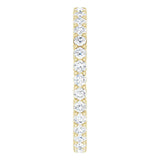 14K Gold Round Natural Diamond Shared-Prong Eternity Band – 2 mm Stones (3/4–1 CTW) - Yellow Gold - view 4