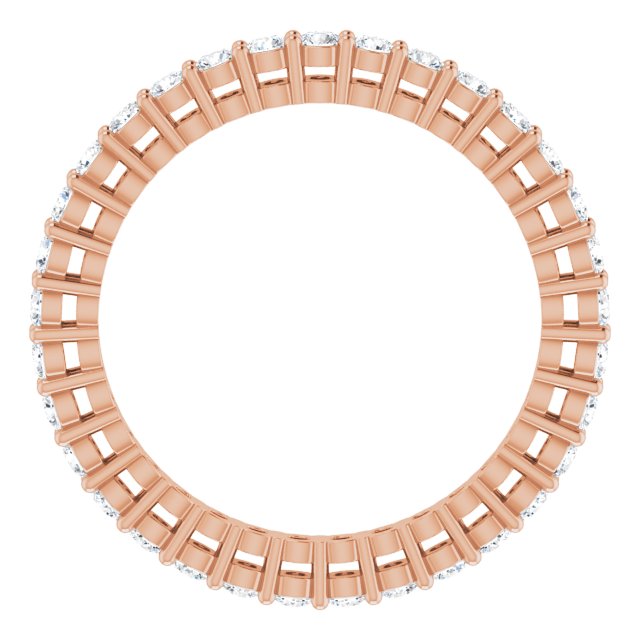14K Gold Round Lab-Grown Diamond Shared-Prong Eternity Band – 1.7 mm Stones (1/2–5/8 CTW) - Rose Gold - view 2