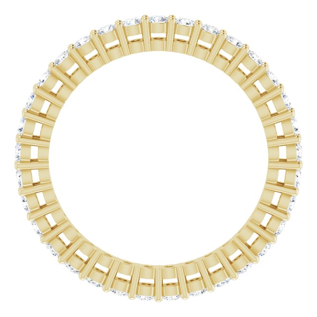 14K Gold Round Lab-Grown Diamond Shared-Prong Eternity Band – 1.7 mm Stones (1/2–5/8 CTW) - Yellow Gold - view 2