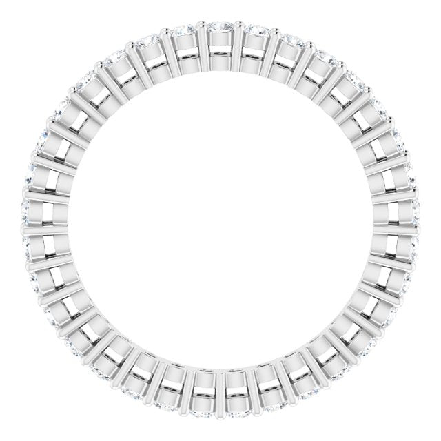 Platinum Round Natural Diamond Shared-Prong Eternity Band – 1.7 mm Stones (1/2–3/4 CTW) - view 2