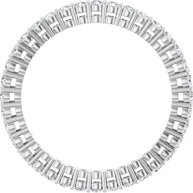 14K Gold Round Lab-Grown Diamond Shared-Prong Eternity Band – 1.7 mm Stones (1/2–5/8 CTW) - White Gold - view 2