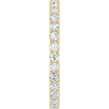 14K Gold Round Natural Diamond Shared-Prong Eternity Band – 2 mm Stones (3/4–1 CTW) - Yellow Gold - view 4