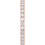 14K Gold Round Lab-Grown Diamond Shared-Prong Eternity Band – 2 mm Stones (7/8–1 CTW) - Rose Gold - view 4