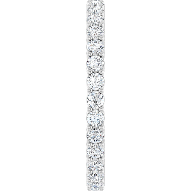 14K Gold Round Lab-Grown Diamond Shared-Prong Eternity Band – 2 mm Stones (7/8–1 CTW) - White Gold - view 4
