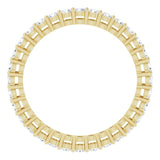 14K Gold Round Natural Diamond Shared-Prong Eternity Band – 2 mm Stones (3/4–1 CTW) - Yellow Gold - view 2
