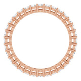 14K Gold Round Natural Diamond Shared-Prong Eternity Band – 2 mm Stones (3/4–1 CTW) - Rose Gold - view 2