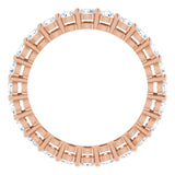 14K Gold Round Natural Diamond Shared-Prong Eternity Band – 2.5 mm Stones (1 3/8–1 1/2 CTW) - Rose Gold - view 2
