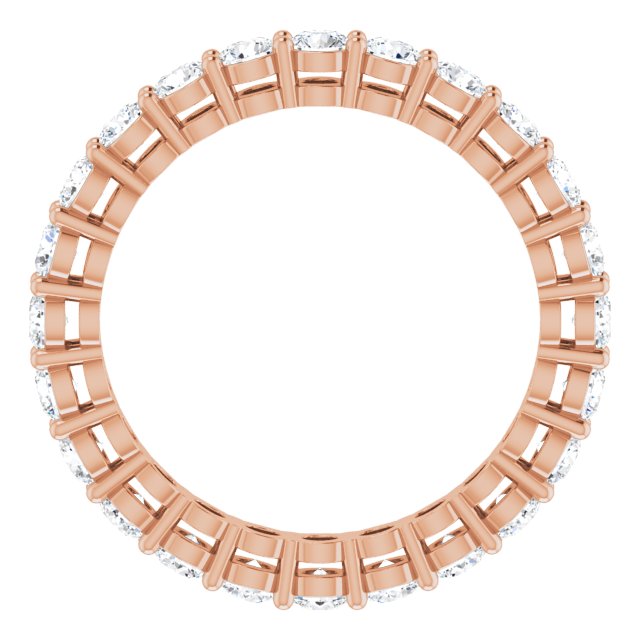 14K Gold Round Natural Diamond Shared-Prong Eternity Band – 2.5 mm Stones (1 3/8–1 1/2 CTW) - Rose Gold - view 2