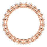 14K Gold Round Lab-Grown Diamond Shared-Prong Eternity Band – 2.5 mm Stones (1 3/8–1 1/2 CTW) - Rose Gold - view 2