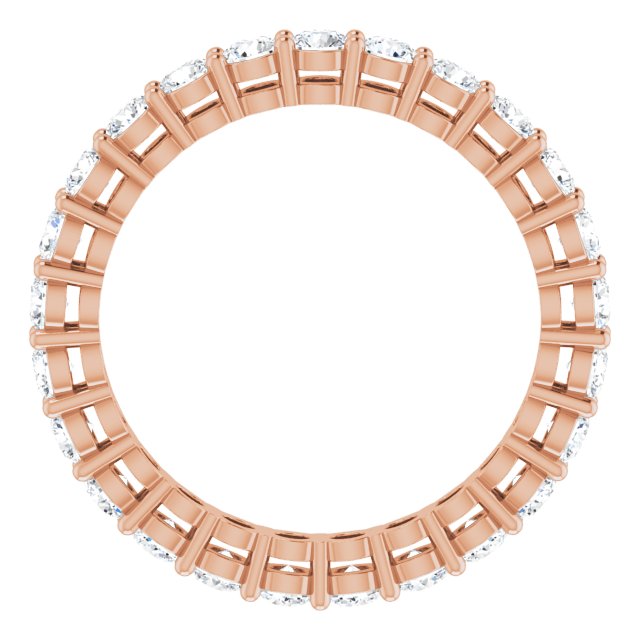 14K Gold Round Lab-Grown Diamond Shared-Prong Eternity Band – 2.5 mm Stones (1 3/8–1 1/2 CTW) - Rose Gold - view 2
