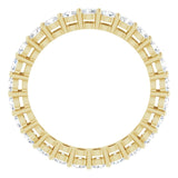 14K Gold Round Lab-Grown Diamond Shared-Prong Eternity Band – 2.5 mm Stones (1 3/8–1 1/2 CTW) - Yellow Gold - view 2