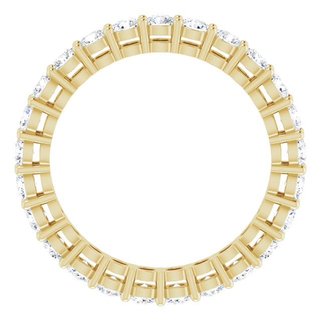 14K Gold Round Lab-Grown Diamond Shared-Prong Eternity Band – 2.5 mm Stones (1 3/8–1 1/2 CTW) - Yellow Gold - view 2