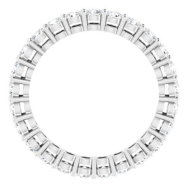 14K Gold Round Lab-Grown Diamond Shared-Prong Eternity Band – 2.5 mm Stones (1 3/8–1 1/2 CTW) - White Gold - view 2