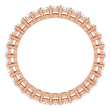 14K Gold Round Lab-Grown Diamond Shared-Prong Eternity Band – 2 mm Stones (7/8–1 CTW) - Rose Gold - view 2