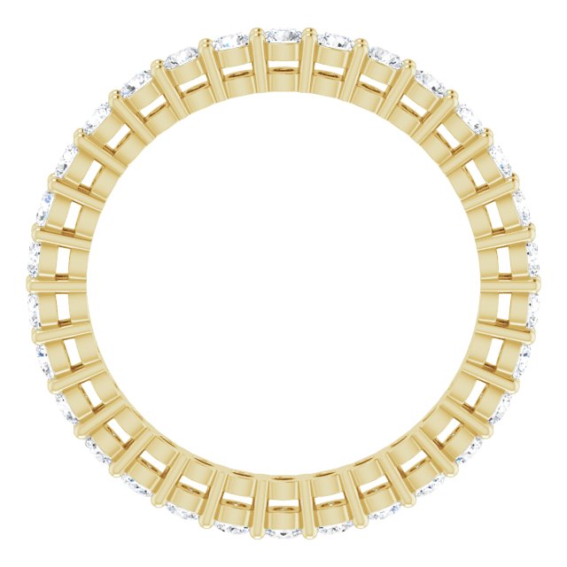 14K Gold Round Lab-Grown Diamond Shared-Prong Eternity Band – 2 mm Stones (7/8–1 CTW) - Yellow Gold - view 2