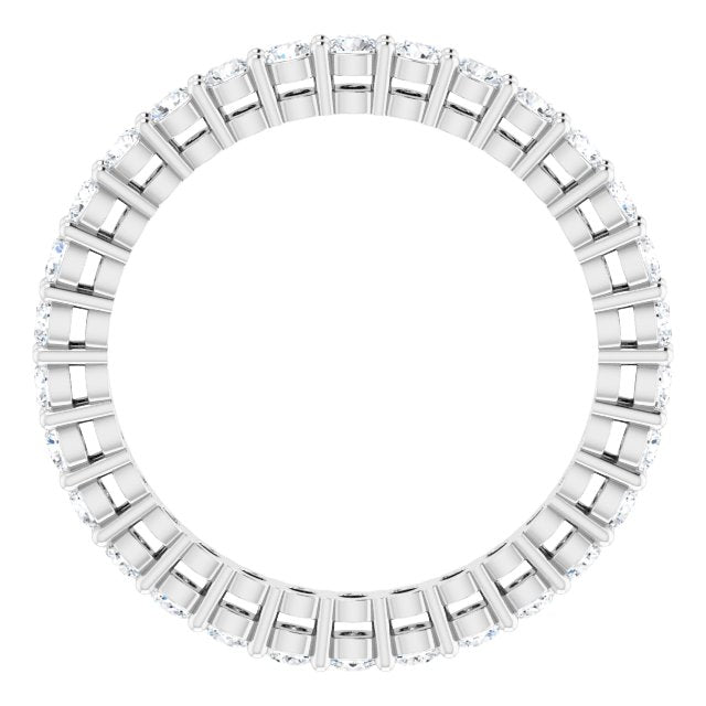 Platinum Round Lab-Grown Diamond Shared-Prong Eternity Band – 2 mm Stones (7/8–1 CTW) - view 2