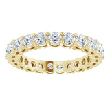 14K Gold Round Lab-Grown Diamond Shared-Prong Eternity Band – 2.5 mm Stones (1 3/8–1 1/2 CTW) - Yellow Gold - view 3
