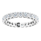 14K Gold Round Lab-Grown Diamond Shared-Prong Eternity Band – 2.5 mm Stones (1 3/8–1 1/2 CTW) - White Gold - view 3