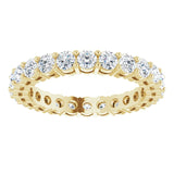 14K Gold Round Lab-Grown Diamond Shared-Prong Eternity Band – 2.5 mm Stones (1 3/8–1 1/2 CTW) - Yellow Gold - view 3