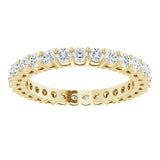 14K Gold Round Lab-Grown Diamond Shared-Prong Eternity Band – 2 mm Stones (7/8–1 CTW) - Yellow Gold - view 3