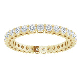 14K Gold Round Lab-Grown Diamond Shared-Prong Eternity Band – 2 mm Stones (7/8–1 CTW) - Yellow Gold - view 3