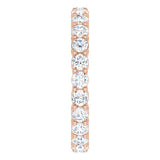 14K Gold Round Natural Diamond Shared-Prong Eternity Band – 2.5 mm Stones (1 3/8–1 1/2 CTW) - Rose Gold - view 4