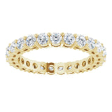 14K Gold Round Lab-Grown Diamond Shared-Prong Eternity Band – 2.5 mm Stones (1 3/8–1 1/2 CTW) - Yellow Gold - view 3