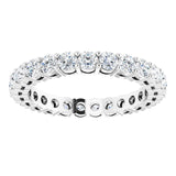 14K Gold Round Lab-Grown Diamond Shared-Prong Eternity Band – 2.5 mm Stones (1 3/8–1 1/2 CTW) - White Gold - view 3