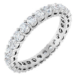 Platinum Round Lab-Grown Diamond Shared-Prong Eternity Band – 2.5 mm Stones (1 3/8–1 1/2 CTW)