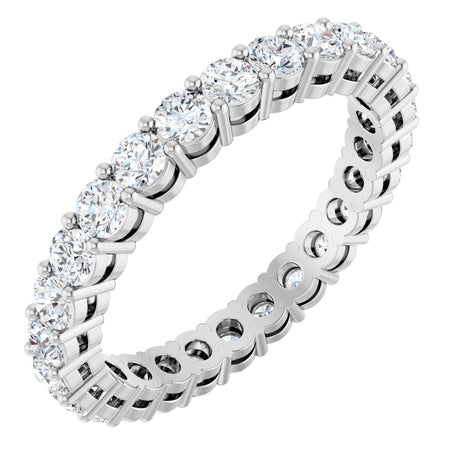 Platinum Round Lab-Grown Diamond Shared-Prong Eternity Band – 2.5 mm Stones (1 3/8–1 1/2 CTW)