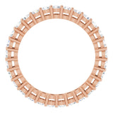 14K Gold Round Natural Diamond Shared-Prong Eternity Band – 2 mm Stones (3/4–1 CTW) - Rose Gold - view 2