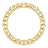 14K Gold Round Lab-Grown Diamond Shared-Prong Eternity Band – 2 mm Stones (7/8–1 CTW) - Yellow Gold - view 2