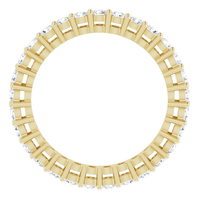 14K Gold Round Lab-Grown Diamond Shared-Prong Eternity Band – 2 mm Stones (7/8–1 CTW) - Yellow Gold - view 2