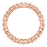 14K Gold Round Lab-Grown Diamond Shared-Prong Eternity Band – 2 mm Stones (7/8–1 CTW) - Rose Gold - view 2