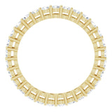 14K Gold Round Lab-Grown Diamond Shared-Prong Eternity Band – 2 mm Stones (7/8–1 CTW) - Yellow Gold - view 2