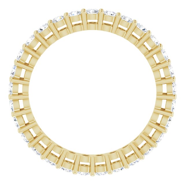 14K Gold Round Lab-Grown Diamond Shared-Prong Eternity Band – 2 mm Stones (7/8–1 CTW) - Yellow Gold - view 2