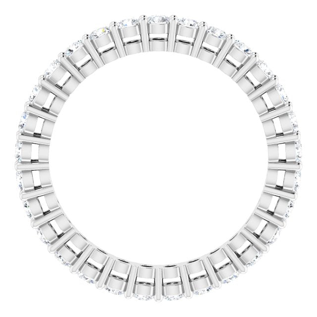 14K Gold Round Lab-Grown Diamond Shared-Prong Eternity Band – 2 mm Stones (7/8–1 CTW) - White Gold - view 2