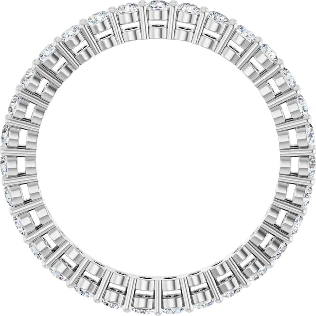 14K Gold Round Lab-Grown Diamond Shared-Prong Eternity Band – 2 mm Stones (7/8–1 CTW) - White Gold - view 2