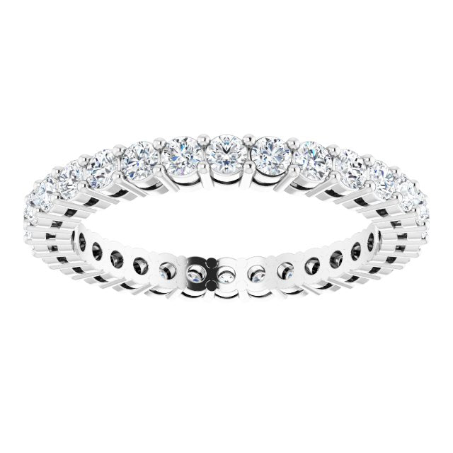 Platinum Round Lab-Grown Diamond Shared-Prong Eternity Band – 2 mm Stones (7/8–1 CTW) - view 3